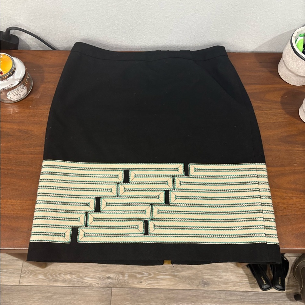 Etcetera Black and Cream Pencil Skirt
